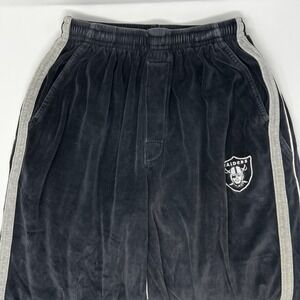 Vintage NFL Oakland Raiders‎ Velour Track Pants Black Grey XL Loungewear Joggers